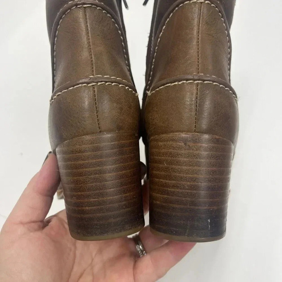 UGG Women’s Annie Leather Bootie Block Heel Boots Chestnut Size 7 City Western - Picture 12 of 13